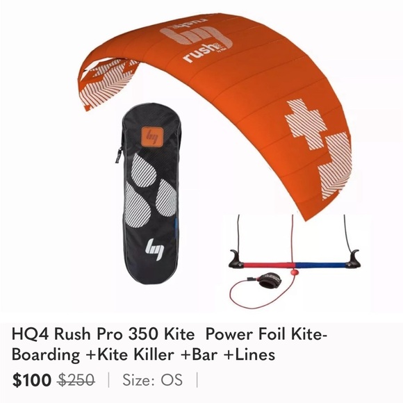 HQ4 Rush Pro 350 Kite - Orange - Picture 1 of 1